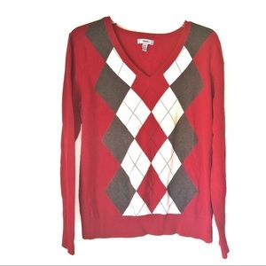 Izod red argyle holiday sweater